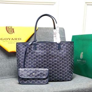 Goyaard Saint Louiis Premium Tote Bag With Extra Pouch & Dust Bag (Navy - 1194)
