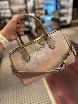 Coacch Medium Rowan Crossbody Bag Rainbow Signature Canvas With OG Box CS188