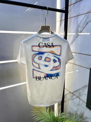 Casablanca White Back Print Premium Round Neck T-shirt F5036-W4