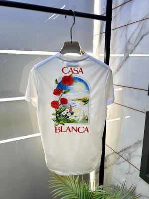 Casablanca White Back Print Premium Round Neck T-shirt F5036-W1