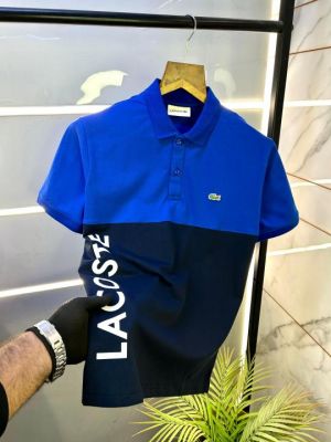 Sale Lacost Blue Embroidery Logo Collar Neck Premium Polo T-shirt F2793-BU