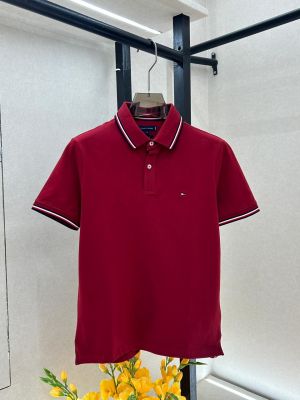 Tomm_Hilfiger Maroon Polo Premium Collar Neck T-shirt F3724-MA