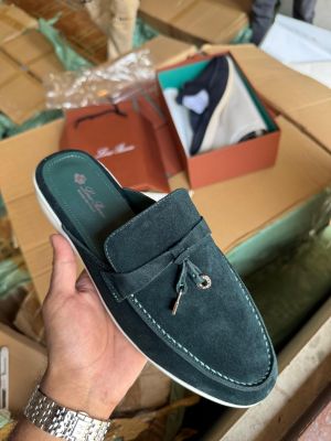 Loro Piana Babouche Loafers Bottle Green 212