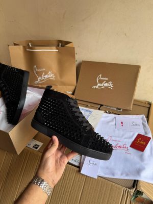 Christian_Loubotin Oralato Suede High Top Sneaker 209