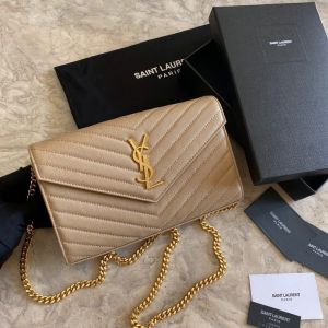 Ysl Envelope Apricot Crossbody ShoulderBag With OG Box Dust Cover 10822