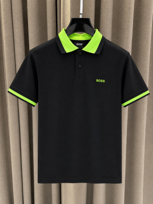 Boss Premium Polo Tshirt Black Green