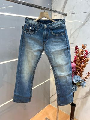 True Religio n Green Shade Boot cut Premium Imported Stretchable lycra fabric Denim with back flap pocket Design 3779