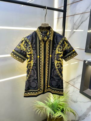 Versace Imported Black Premium Half Sleeves Printed Shirt F5057-B2