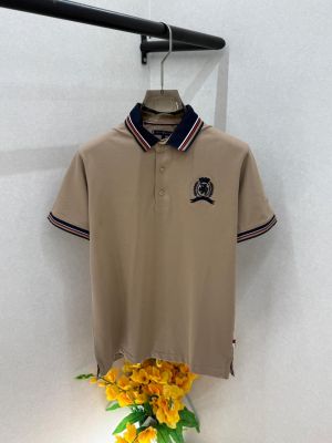 Tomm_Hilfiger Camel Premium Caller Neck Polo T-shirt With Brand Box Packing F3972-CA