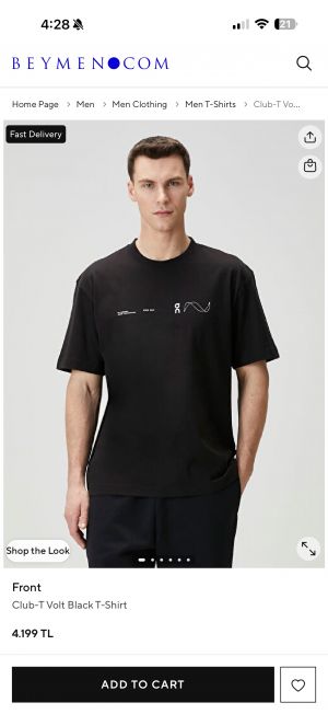 On Cloud Round Neck T-shirt Black