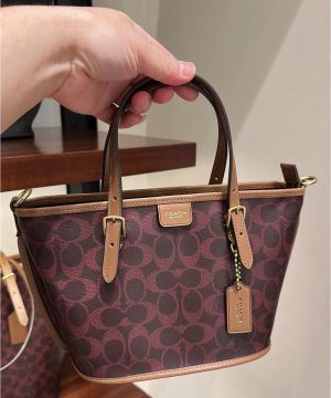 Coacch Taxi 21 Wine Brown SmallTote With OriginalBox DustCover