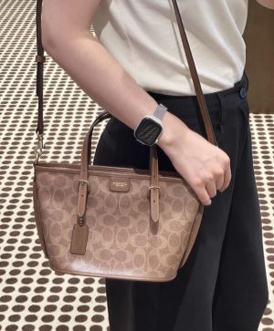 Coacch Taxi 21 Apricot Brown SmallTote With OriginalBox DustCover