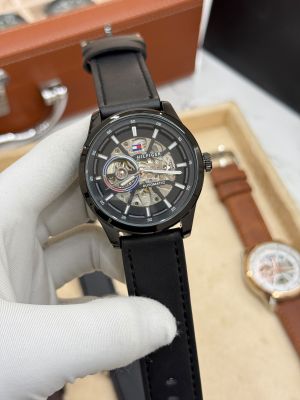 Tommy Hilfigr_Automatic Full Black Leather Fa 1543