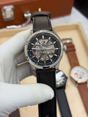 Tommy Hilfigr_Automatic Black Silver Leather Fa 1542