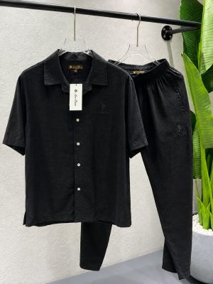 Loro Pian a Black Premium Tracksuit with Soft Cotton Fabri nd Embroidered Logo 4353