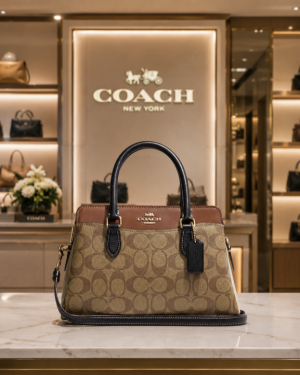Coac Darcie Carryall Signature Canvas with Brown & Black color scheme With OG Dubble Box Dust Cover 5170