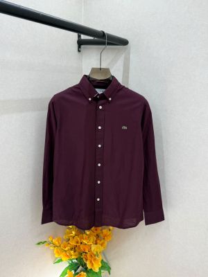 Lacost Linen Wine Embroidery Logo Premium Shirts F4029-WI