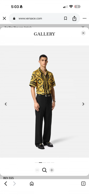 Versace Borroco Gold Black imported Half Sleeves Shirt