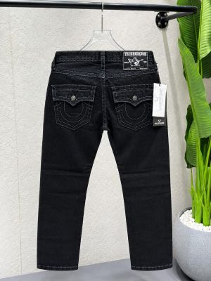 True Religion Black Straight Fit Premium Imported Fabric Denim with Back Flap pockets and Embroidered work 3774