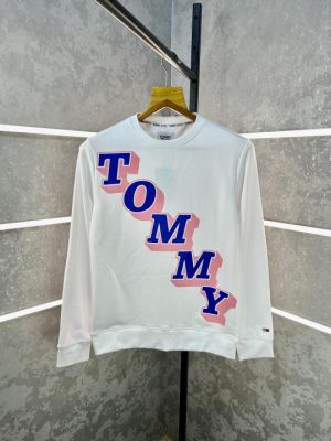 Sale Tomm _Hilfiger White Imported Back Printed Super Premium Sweatshirts F631-WH