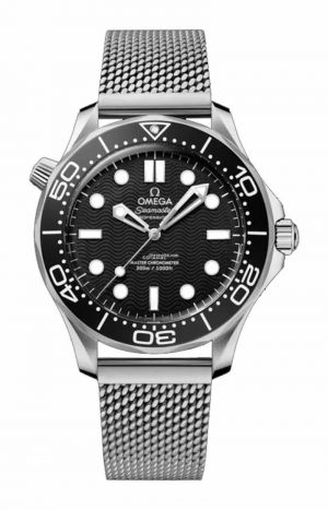 Omegg_a Seamaster Diver 300 Automatic silver Black white niddle