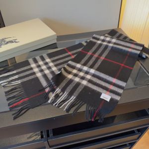 Burberrry Classic Check Pattern Woolen Winter Scarf With Polythene Black Grey White & Red