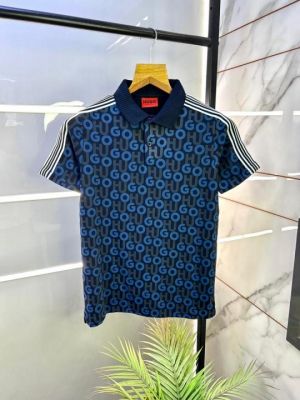 Sale Hug _Boss Navy Premium Collar Neck Polo T-shirt F3011-NY