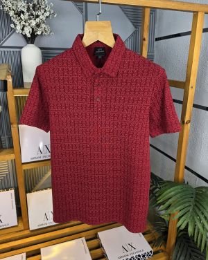 Ax Monogram Collor T shirt Maroon K271-MR