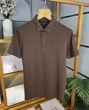 Ax Monogram Collor T shirt Brown K271-BR