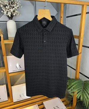 Ax Monogram Collor T shirt Black K271-BK
