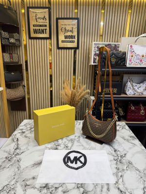 Michael Kor Charm Shoulder Bag With Box And Dust Bag (Coffee)