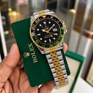 Roleex Men GMT Master ll Gold Black