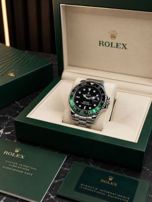 Roleex Men GMT Master ll Silver Black