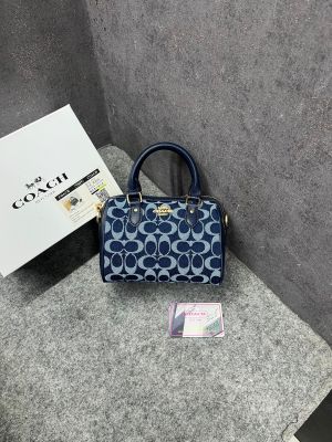 Coacch Mini Rowan Crossbody Signature Denim Blue With OG Box & Dust Cover Denim Blue