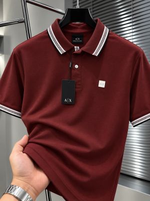AX Chest Logo Polo T-shirt Maroon