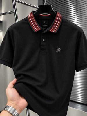 AX Chest Logo Polo T-shirt Black