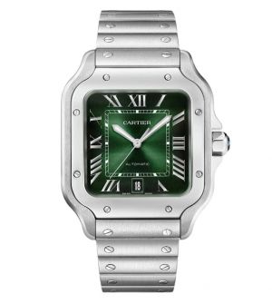 Cartiie_r Santos Automatic silver green