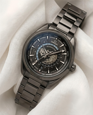 Omegg_a Seamaster Aqua Terra GMT Worldtimer Full Black