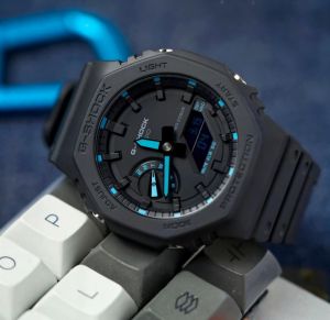 Casio g shock ga2100 black and blue