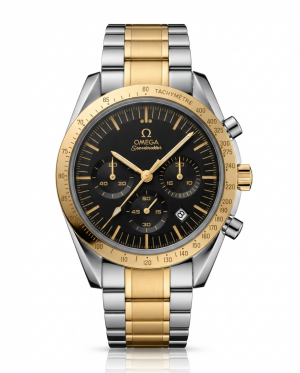 Omegg_a Speed Master Chronograph Two Tone Gold Black Dial