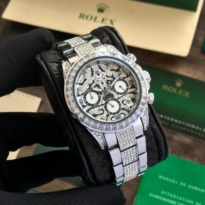 Roleex Men Tiger Silver Chronograph