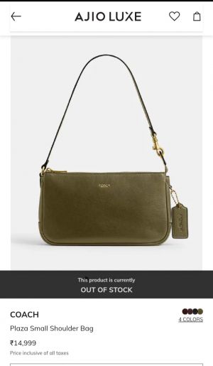 Coacch Plaza 18 Small Shoulder Bag Olive Green With OG Box & Dust Cover Olive Green CN101