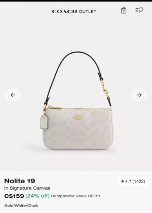 Coacch Nolita 19 White Chalk Signature Canvas Shoulder Bag With OG Box & Dust Cover CN101