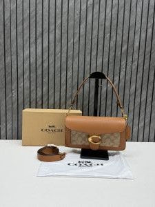 Coacch Tabby 26 Brown-Mono Shoulder Crossbody Bag With Original Box 2 Belt (Short Long)