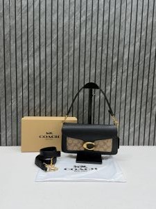 Coacch Tabby 26 Black-Bg Mono Shoulder Crossbody Bag With Original Box 2 Belt (Short Long)