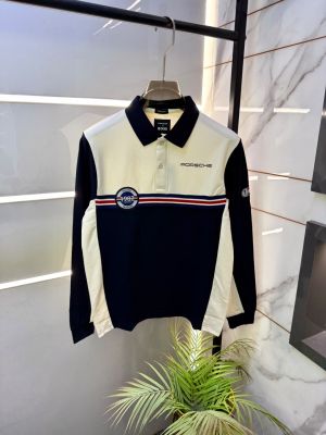 Boss x Porsche Edition Cream Polo Neck Full Sleeves Premium Collar T-shirt F5059-CR