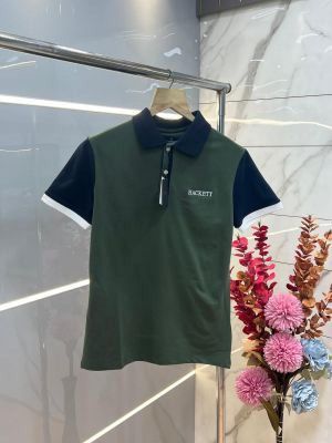 Hacket Green Premium Imported Compact Yarn 240 GSM Interlock Fabric Polo Tshirt with Back Design and Embroidered Logo 3702