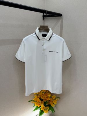 Boss x Porsche White Premium Collar Neck Polo T-shirt With Brand Box Packing F3843-WH