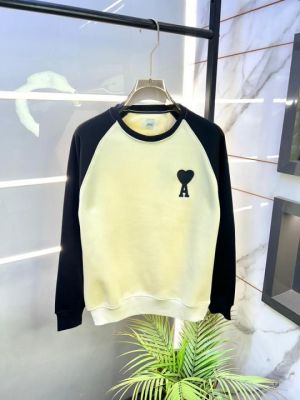 Ami Logo Imported Cream Super Premium Sweatshirts F3474-WH