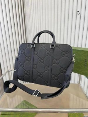 Guccci Ophidia Premium Embossed Briefcase Laptop Bag With Dust Bag (Embossed Black - 1152)